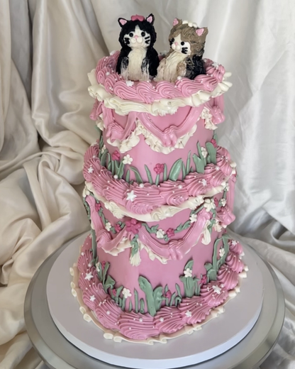 Custom 2 Tiered Vintage Cake